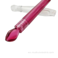 Tubo de brillo labial de cristal rojo de plástico